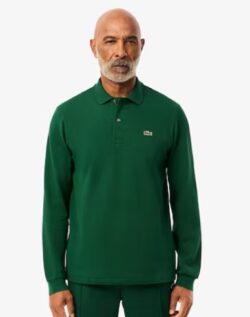 Lacoste- Polo verde manga larga