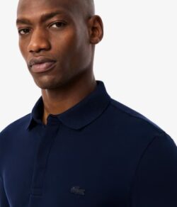 Lacoste- Polo azul piqué elástico