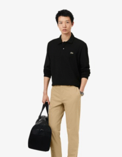 lacoste polo manga larga negro